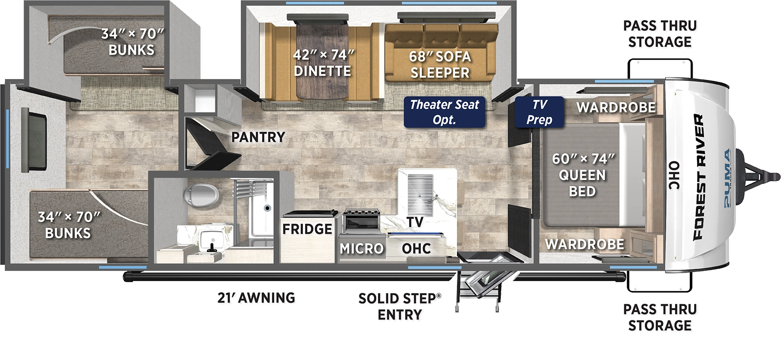 Puma Tracks 302BHS Floorplan